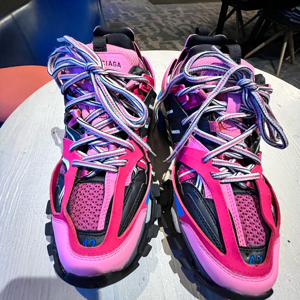 Balenciaga track sneaker (pink, blue, black, hit of purple)
